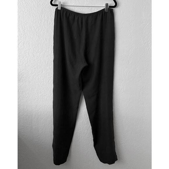 Citron Santa Monica Women's Textured 100% Silk Pants Elastic Waist Lightweight M - Picture 2 of 7